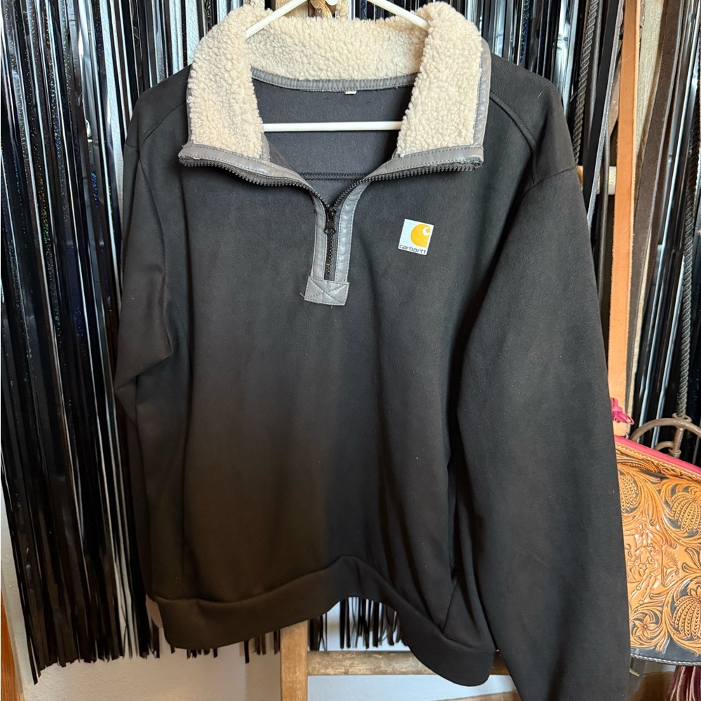 Carhartt Gray and Black Sherpa Pullover